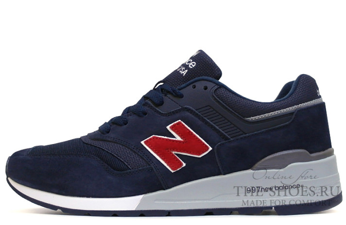 Кроссовки New Balance 997 Dark Blue Grey Red  синие