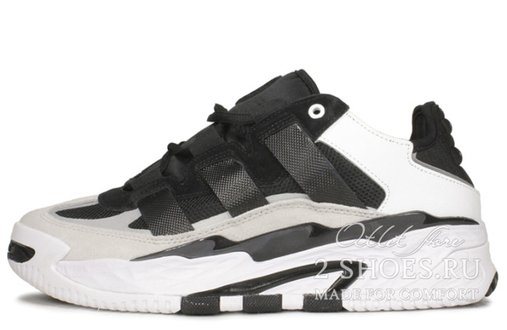 Кроссовки Adidas Niteball White Core Black Silver Metallic H67360 белые
