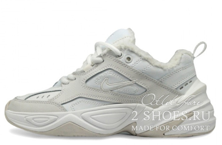 Кроссовки Nike M2K Tekno Winter Phantom Summit White  белые, кожаные