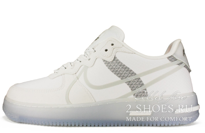 Кроссовки Nike Air Force 1 React White Light Bone CQ8879-100 белые