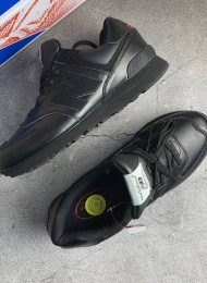 Кроссовки New Balance 574 full black Leather живое фото 2