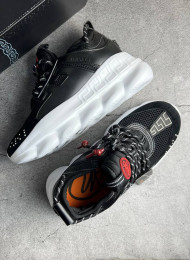 Кроссовки Versace Chain Reaction 2 Black White живое фото 2