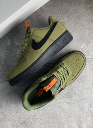 Кроссовки Nike Air Force 1 Low Medium Olive Black Starfish живое фото 2
